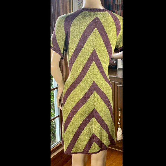 ▪️YOUNG FAB & BROKE▪️ Metallic Chevron Mini Dress - Picture 2 of 5